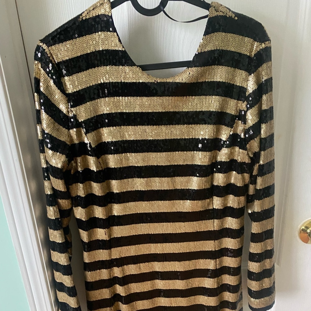 Party black & gold sequin dress